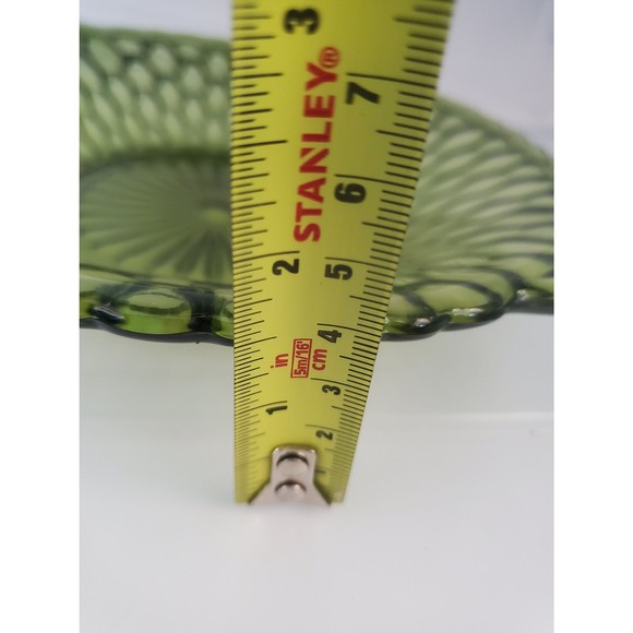 Vintage  Green honeycomb Indiana glass two handled relish dish - Picture 2 of 7